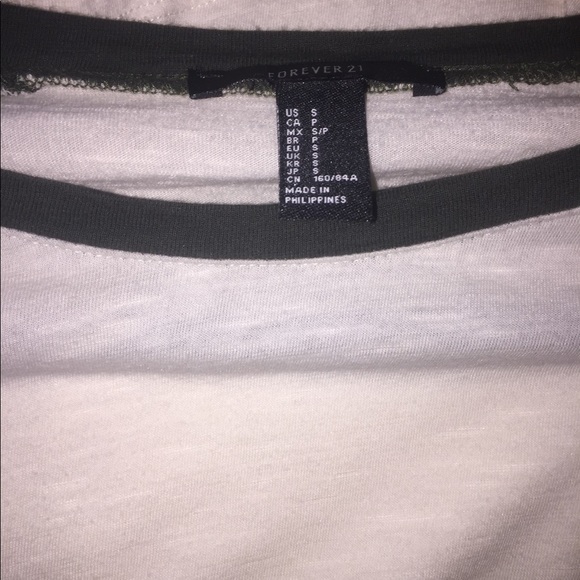 Forever 21 baseball tee long sleeve olive - Picture 3 of 3